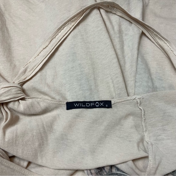 Wildfox Rainbow Light Feather Open Back Tank Top in Tan Size Small - Picture 10 of 11